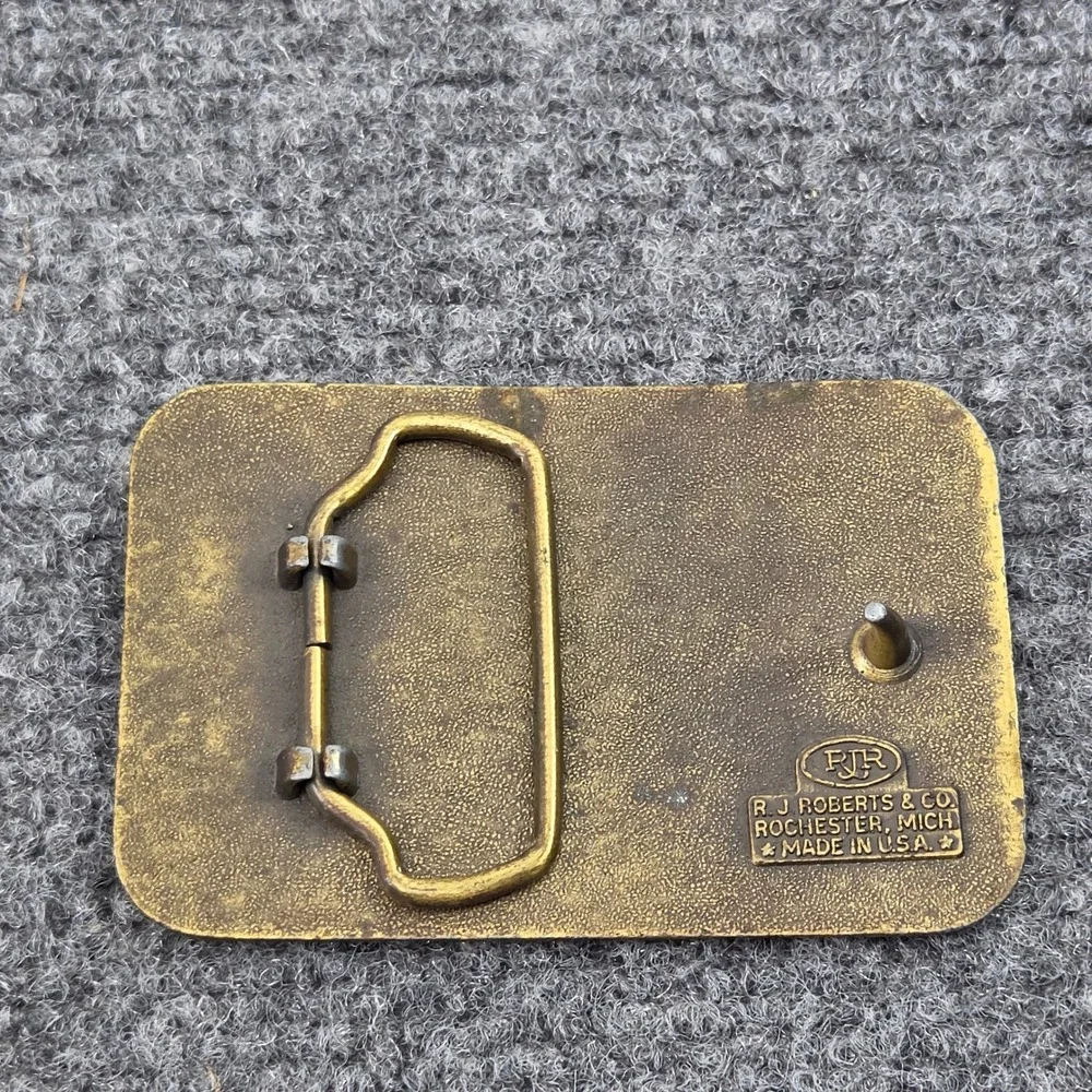 Vintage Shakespeare Ugly Stik Rods Belt Buckle Solid Brass RJ Roberts Made USA
